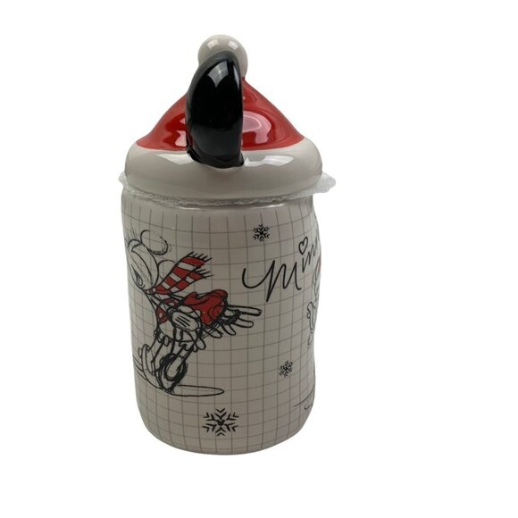 Disney Minnie Mouse Christmas/Holiday Sketchbook Mug with Santa Hat Topper - Picture 2 of 6